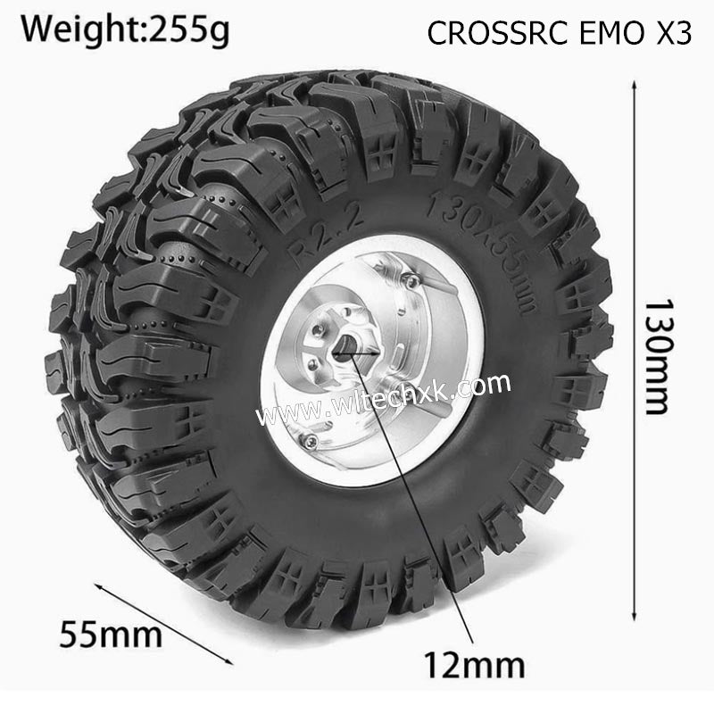 CROSSRC EMO X3 Parts 2.2 inch Black Mud Wheel Boot Tire-1