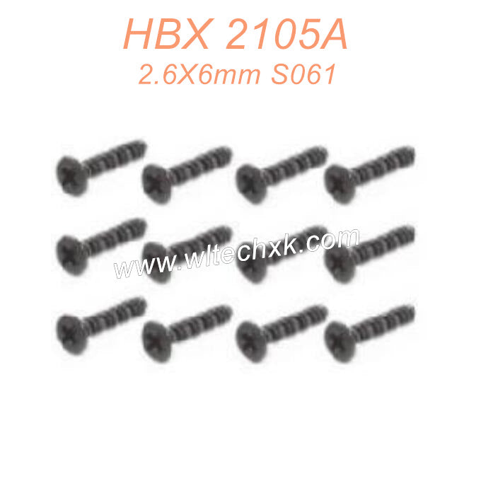 58-HAIBOXING 2105A T10 Parts Countersunk Self Tapping Screws KBHO2.6X6mm S061