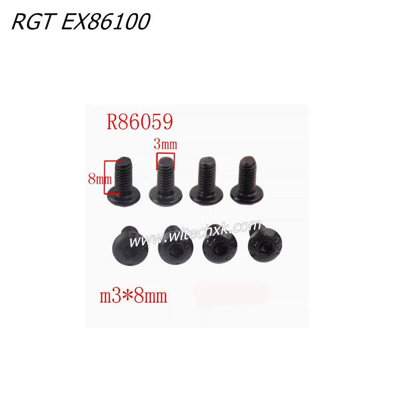 RGT EX86100 RC CAR Parts 3x8 Pan Head Screw 8pcs