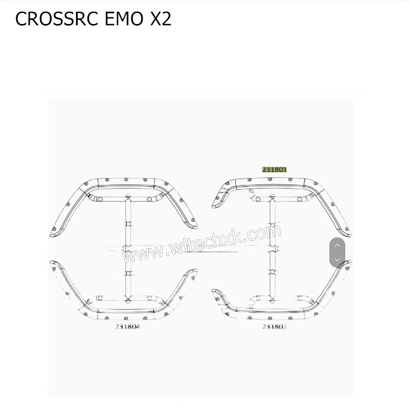 CROSSRC EMO X2 Parts Wheel Arch and Fixing Block CS-97401147-1