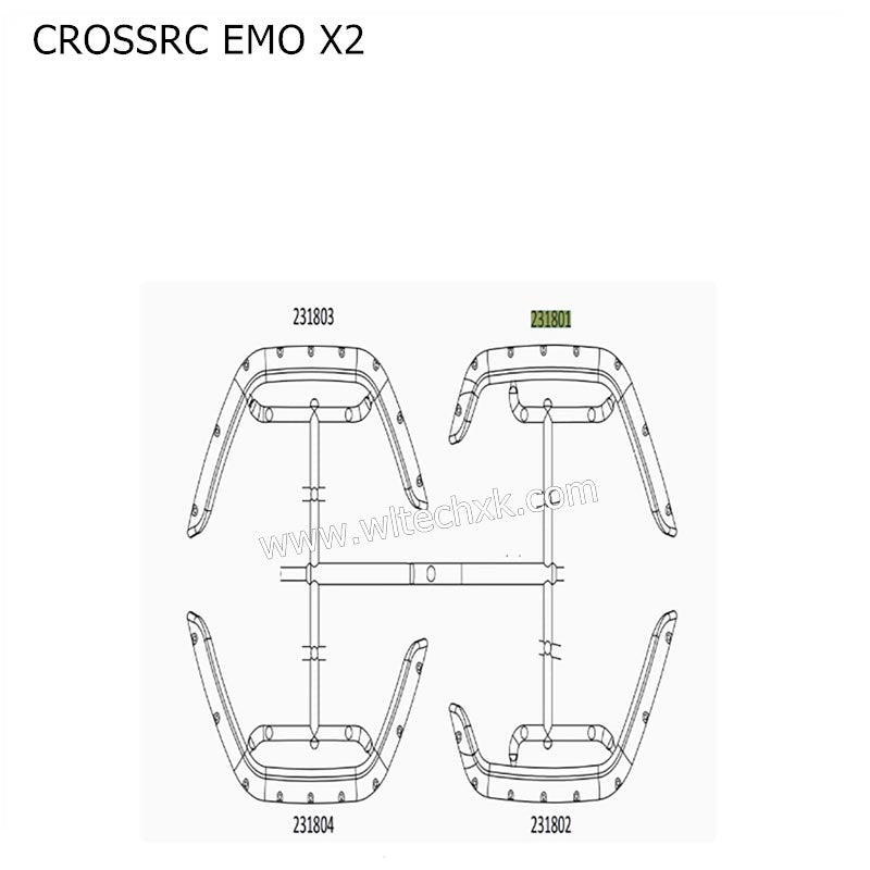 CROSSRC EMO X2 Parts Wheel Arch and Fixing Block CS-97401147-2