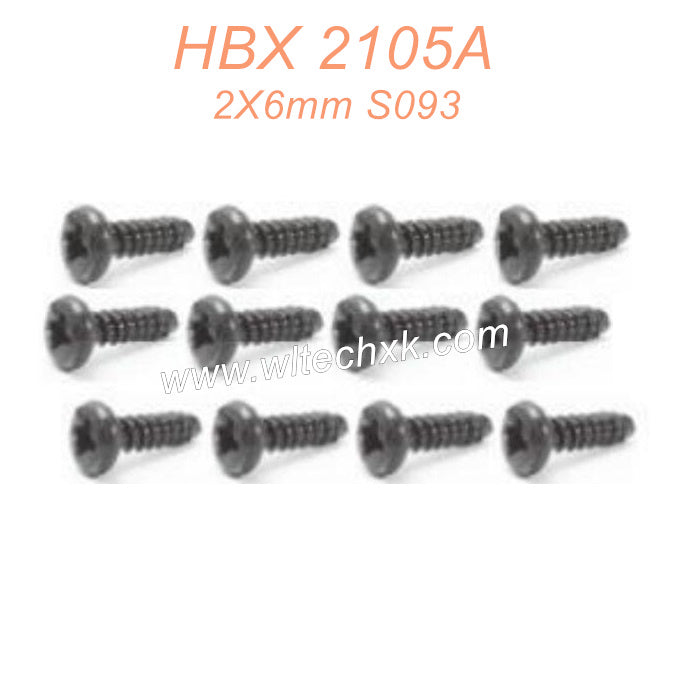 61-HAIBOXING 2105A T10 Parts Pan Head Self Tapping Screws PBHO2X6mm S093
