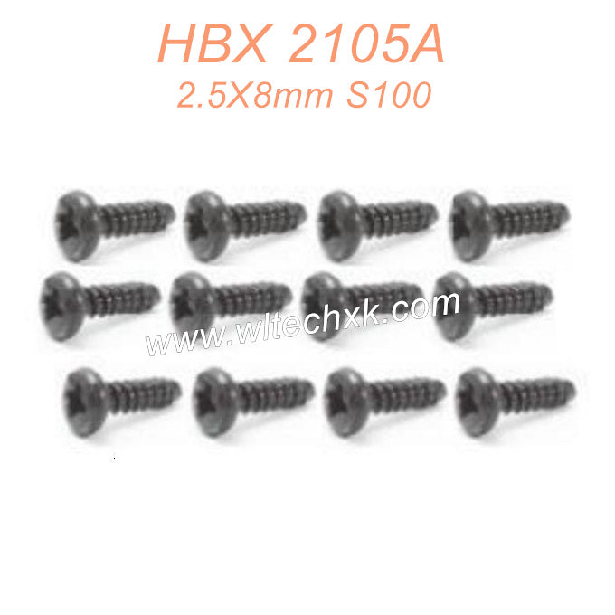 62-HAIBOXING 2105A T10 Parts Pan Head Screws BM2.5X8mm S100