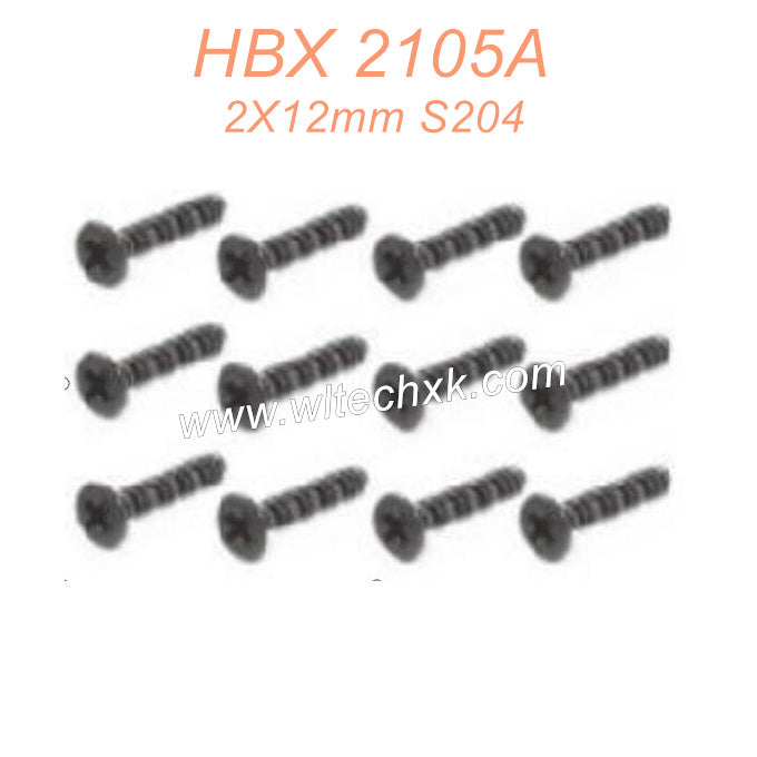 65-HAIBOXING 2105A T10 Parts Countersunk Self Tapping Screws KBHO2X12mm S204