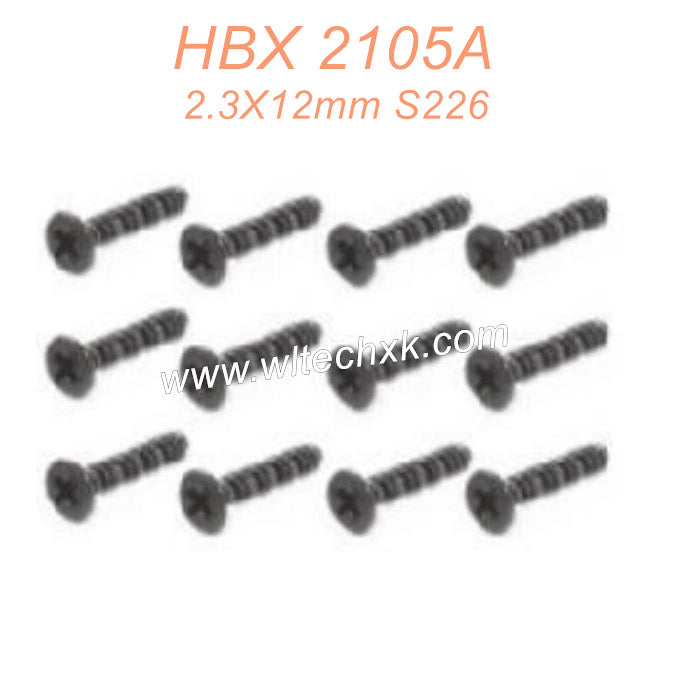 66-HAIBOXING 2105A T10 Parts Countersunk Self Tapping Screws KBHO2.3X12mm S226