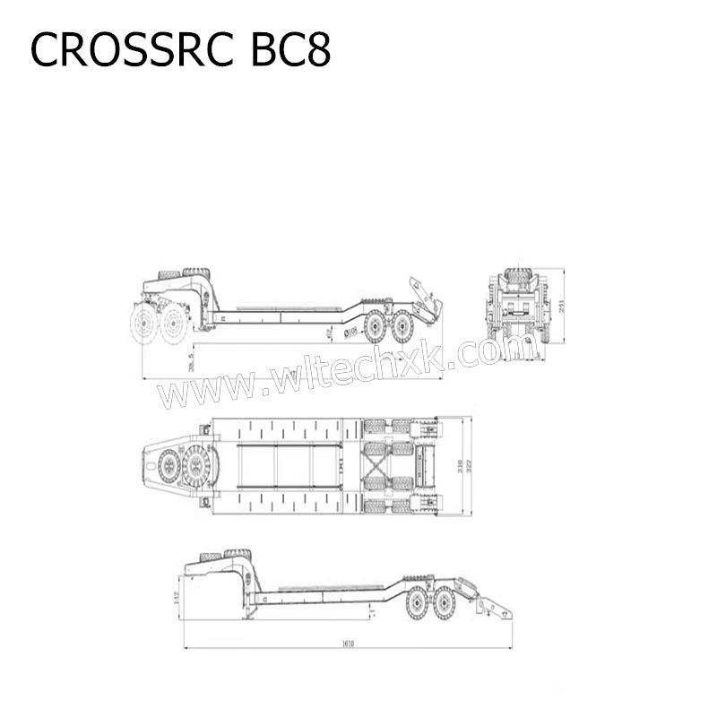 CROSSRC BC8 Parts Flatbed Trailer Semi Trailer Subframe-1