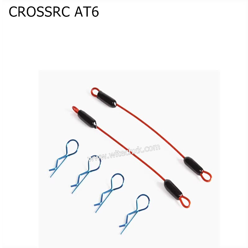 CROSSRC AT6 Parts Car Shell Buckle Anti lost Rope Pull Rope Rubber Coated Steel Wire 2 Pack-1