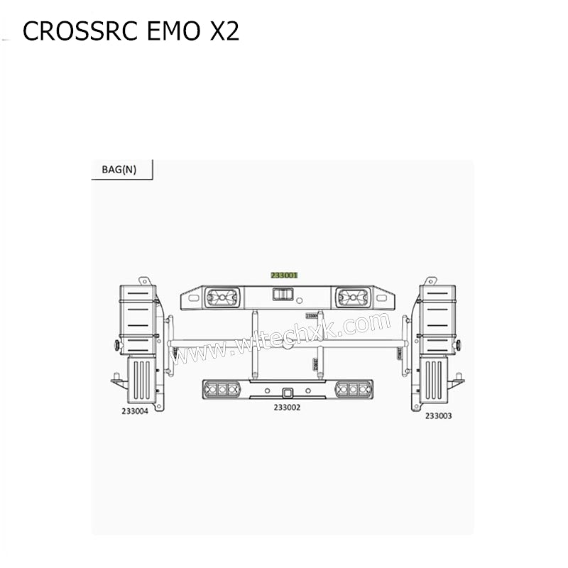 CROSSRC EMO X2 Parts NT4 Climbing Car Front and Rear Bumper Tool Box Mold CS-952330