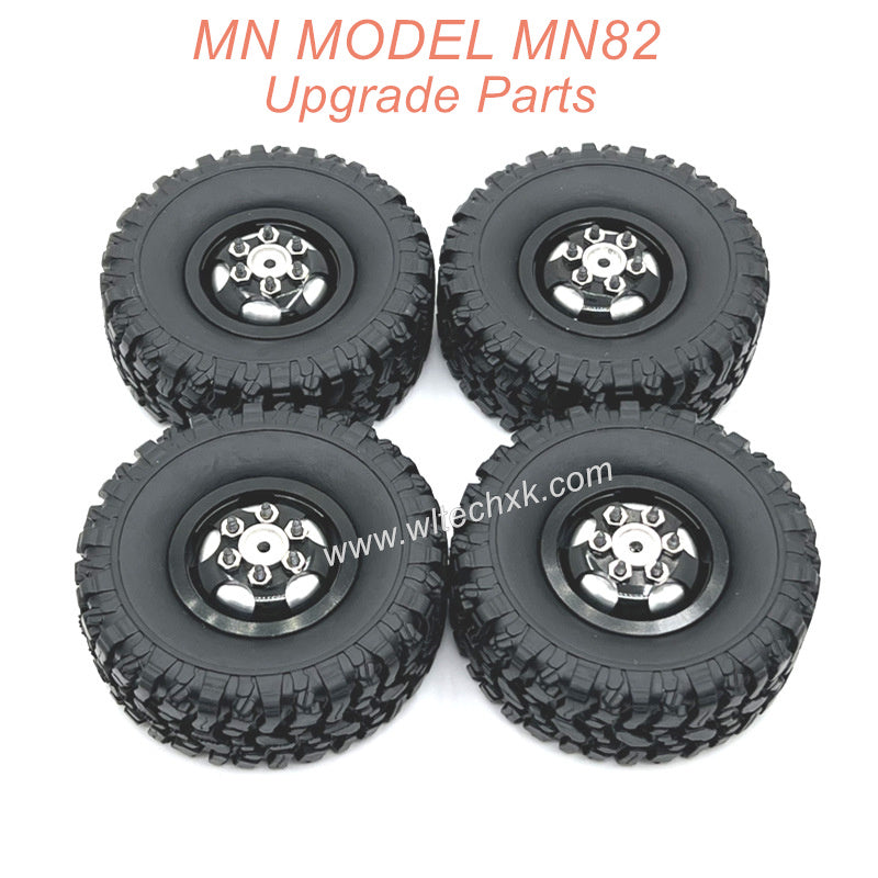 7-MN MODEL MN82 LC79 MN78 RC CAR Upgrade Parts Wheel Complete kit Black