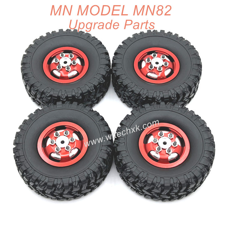 7-MN MODEL MN82 LC79 MN78 RC CAR Upgrade Parts Wheel Complete kit Red