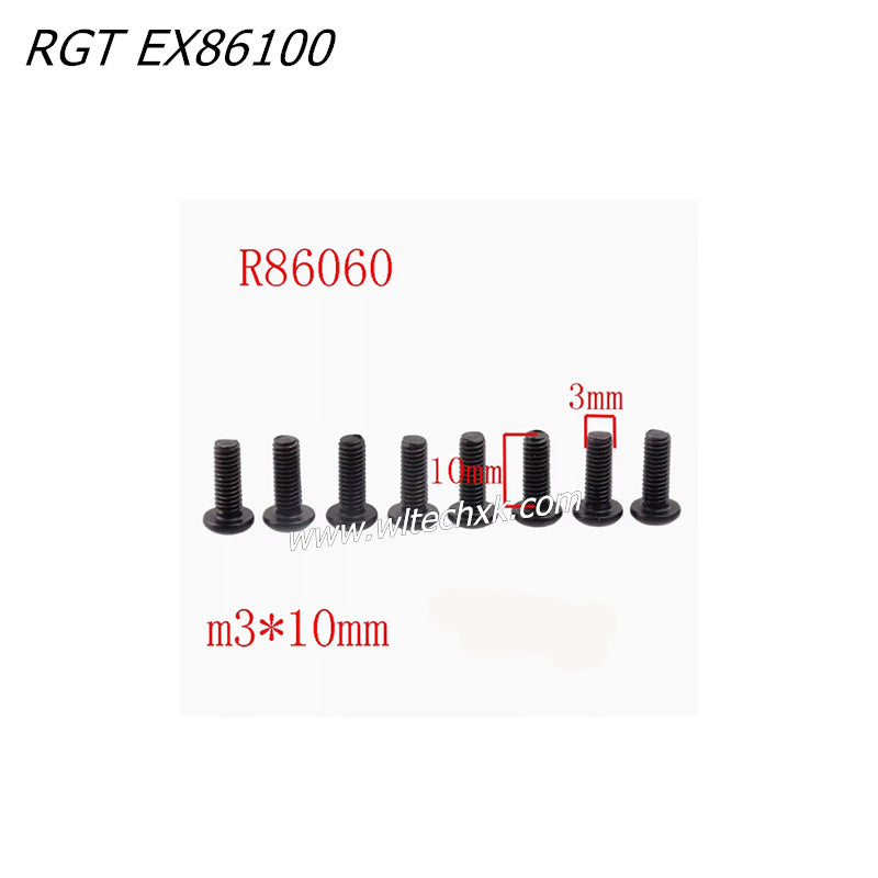RGT EX86100 RC CAR Parts 3x10 Pan Head Screw 8pcs