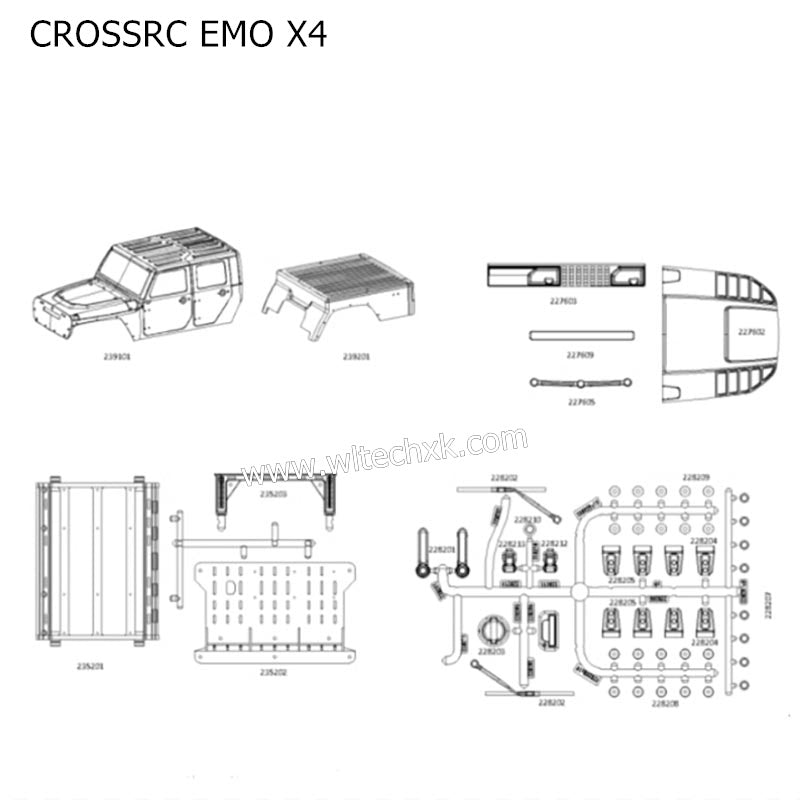 CROSSRC EMO X4 Parts Transparent Shell Assembly CS-97401286-1