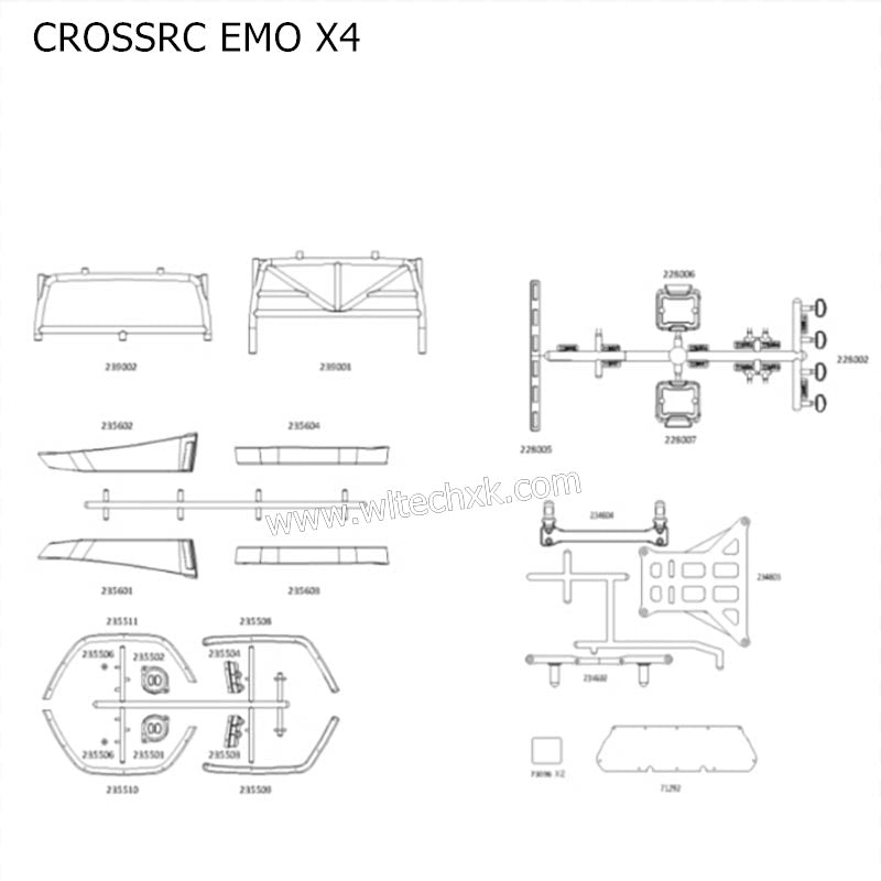 CROSSRC EMO X4 Parts Transparent Shell Assembly CS-97401286-2