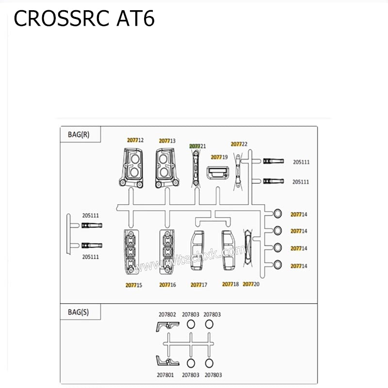 CROSSRC AT6 Parts Car Body Front Face Light Cup Parts CS-97401028