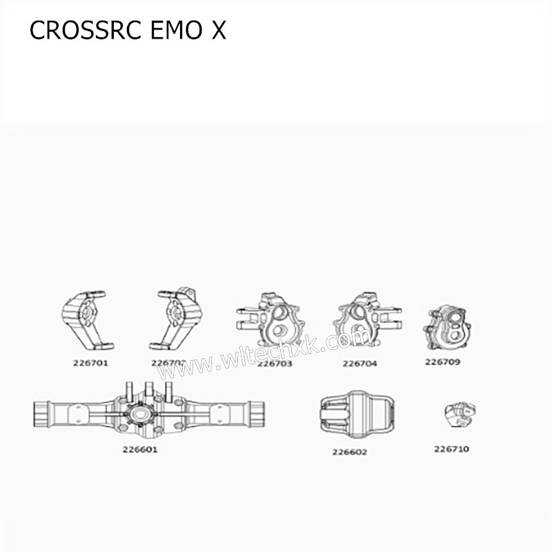 CROSSRC EMO X Parts Front Axle Housing Assembly 226601 CS-97401082