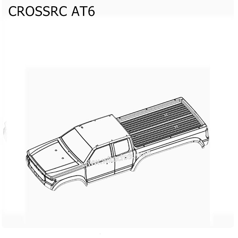 CROSSRC AT6 Parts Transparent Car Body Six Wheel Pickup CS-97401026-1