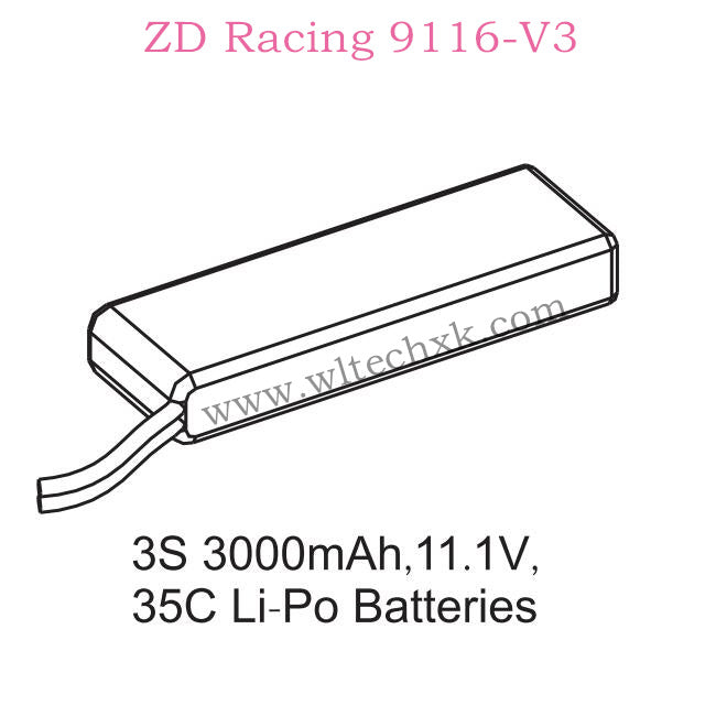 ZD Racing 9116-V3 Parts 3S 3000mAh 11.1V 35C Lipo Battery 8472