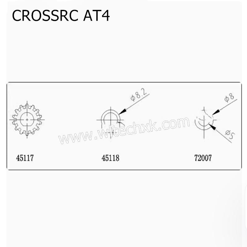 CROSSRC AT4 Parts Strengthened Door Side Deceleration Input Gear CS-97400967