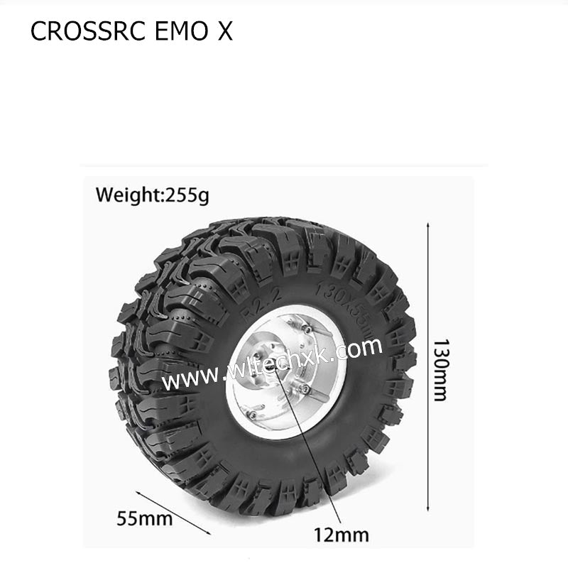 CROSSRC EMO X Parts 2.2 inch Black Mud Wheel Boots Tire-1