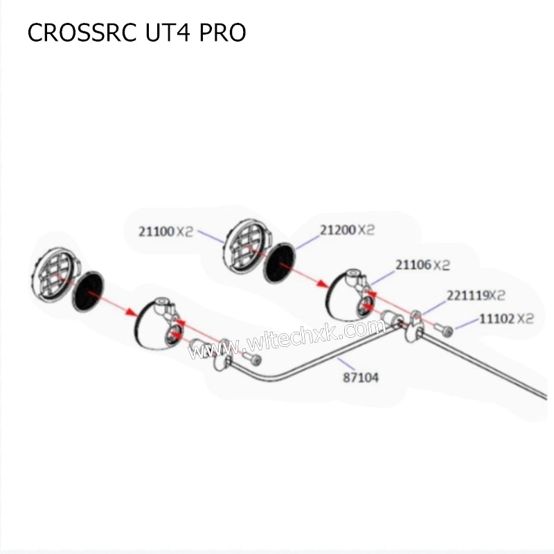 CROSSRC UT4 PRO Parts Round Light Assembly CS-97401329