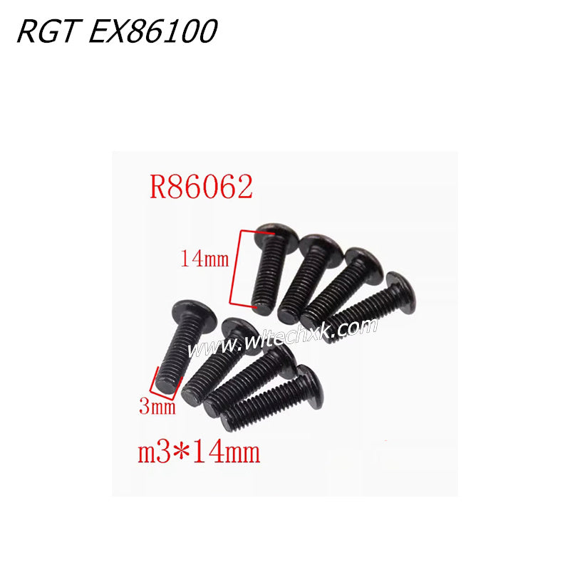 RGT EX86100 RC CAR Parts 3x14 Pan Head Screws 8pcs R86062