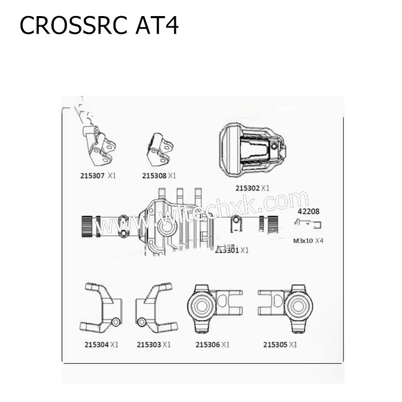 CROSSRC AT4 Parts Strengthened Front and Rear Door Bridge Straight Bridge-3