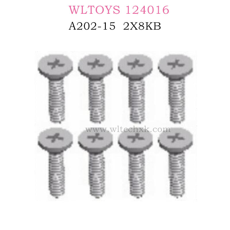 WLTOYS 124016 RC Car Part A202-15 Cross flat head screw 2X8KB