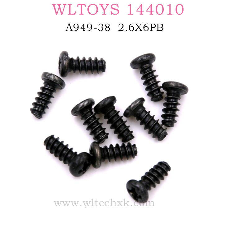 WLTOYS 144010 RC Car Original Parts A949-38 Screw 2.6X6PB