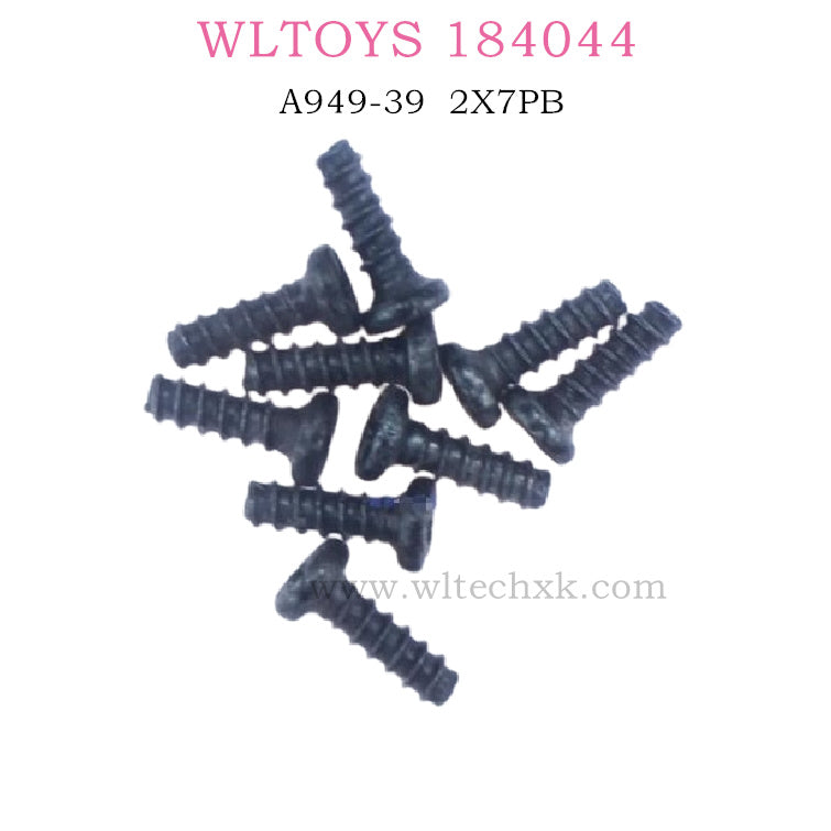 WL-Tech XK 184011 RC Racing Car Parts A949-39 2X7PB Cross Round Head Self Tapping Screw