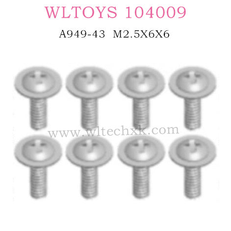 WLTOYS 104009 RC Car Round Head Screws M2.5X6X6
