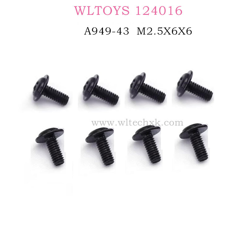 WLTOYS 124016 RC Car Part A949-43 Round head with screw M2.5X6X6