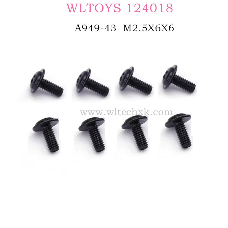 WLTOYS 124018 RC Car Original parts A949-43 Round head with screw M2.5X6X6