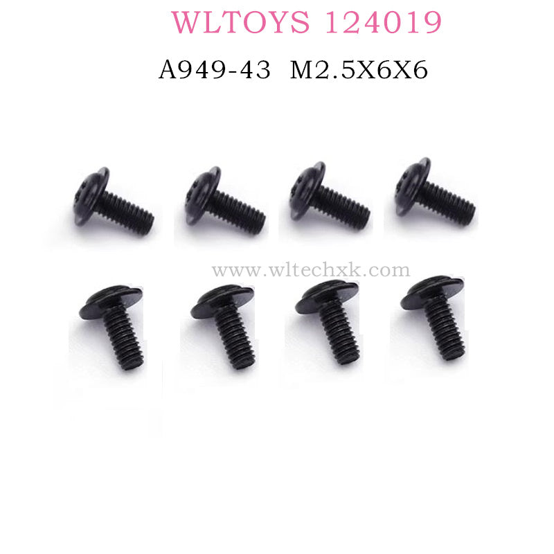 WLTOYS 124019 RC Car A949-43 Round head with screw M2.5X6X6
