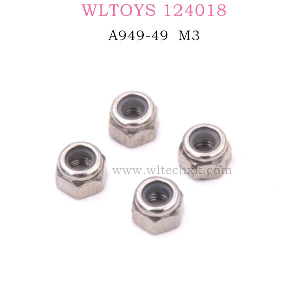 WLTOYS 124018 RC Car Original parts A949-49 M3 Lock Nuts