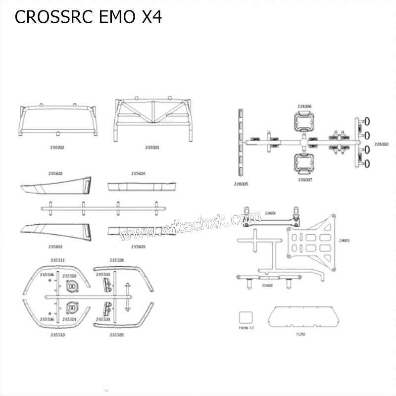 CROSSRC EMO X4 Parts Gun Gray Complete Body Assembly CS-97401289-2