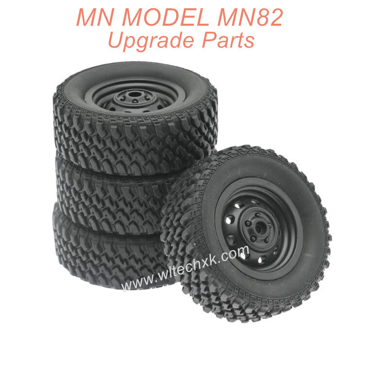 D4U-06 MN MODEL MN82 Upgraded Parts Black High-Grip Tires-1