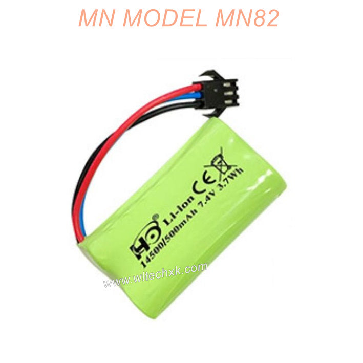 E0-11 MN MODEL MN82 RC CAR Parts 7.4V 14500 Battery 500mAh SM Plug