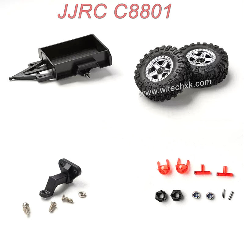 JJRC C8801 Original Parts 85612 Small Trailer,Tire and Trim Parts (Requires Assembly)