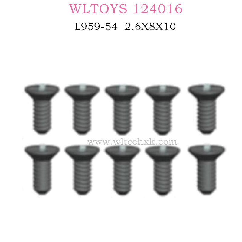 WLTOYS 124016 RC Car Part L959-54 Countersunk head tapping screw 2.6X8X10
