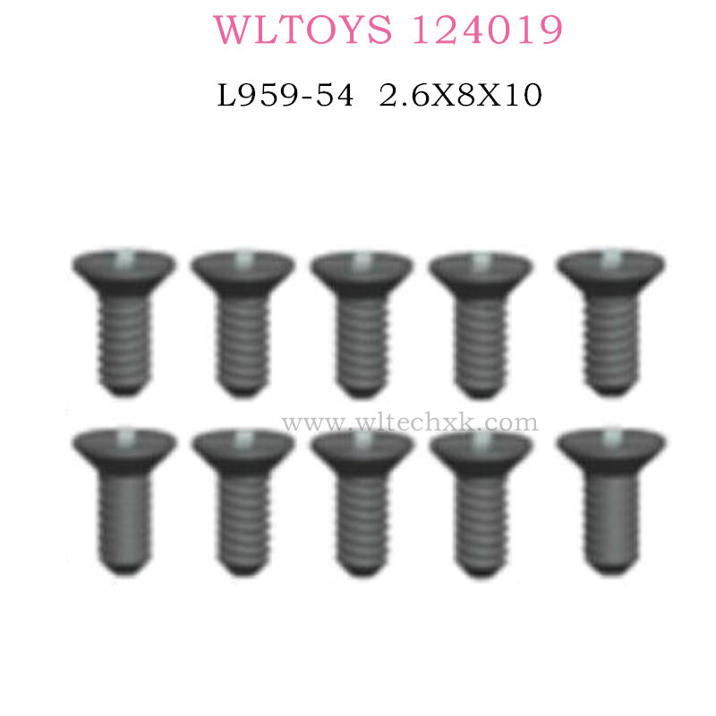 WLTOYS 124019 RC Car L959-54 Countersunk head tapping screw 2.6X8X10