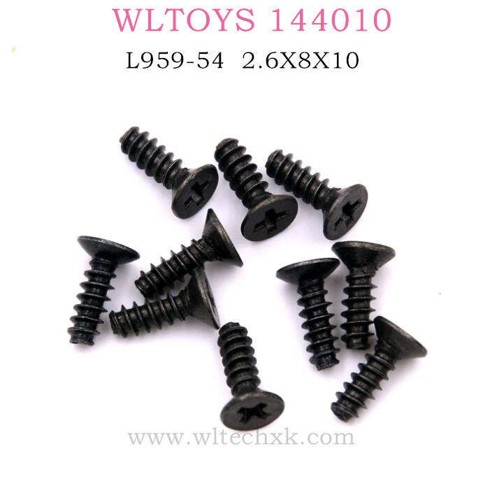 WLTOYS 144010 RC Car Original Parts L959-54 Countersunk head tapping screw 2.6X8X10
