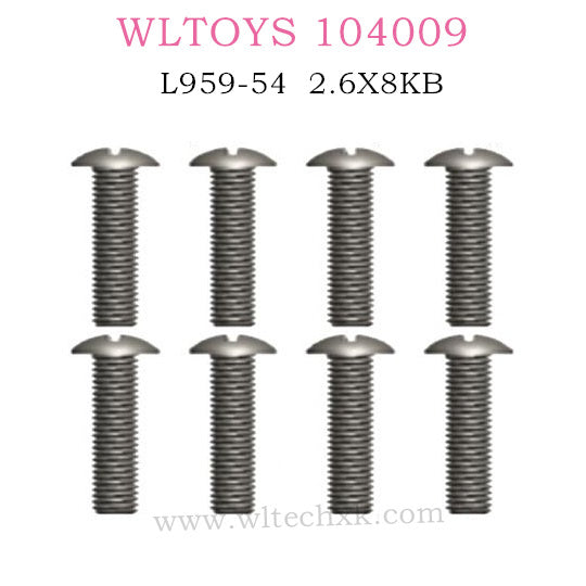 WLTOYS 104009 1/10 RC Car parts L959-57 Round head self-tapping screws 2.6X8PB L959-57 Original