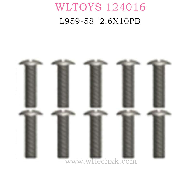 WLTOYS 124016 RC Car Part L959-58 Round head tapping screw 2.6X10PB