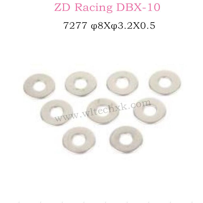 ZD RACING DBX10 Parts φ8Xφ3.2X0.5 Washers 7277