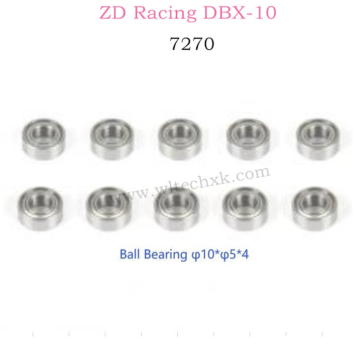 ZD RACING DBX10 Parts Ball Bearing φ10Xφ5X4 7270