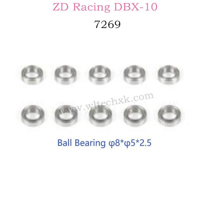 ZD RACING DBX10 Parts Ball Bearing φ8Xφ5X2.5 7269
