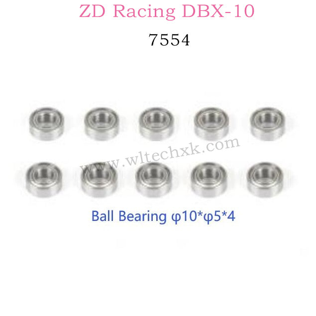 ZD RACING DBX10 Parts Brushless Ball Bearing φ10xφ5x4 7554
