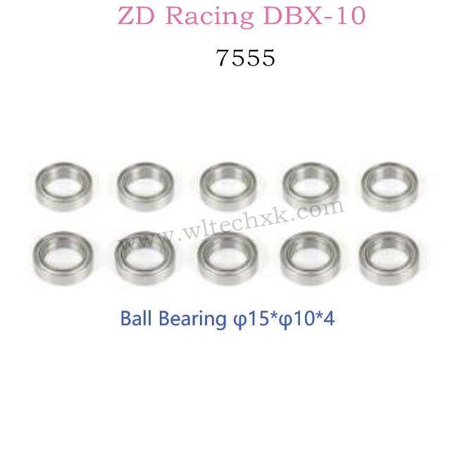 ZD RACING DBX10 Parts Brushless Ball Bearing φ15Xφ10X4 7555