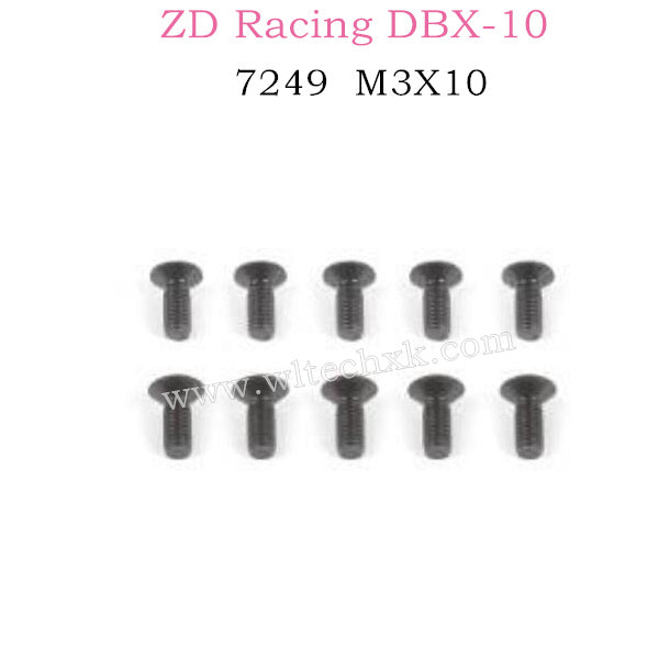 ZD RACING DBX10 Parts M3X10 Flat Head Screw Set 7249