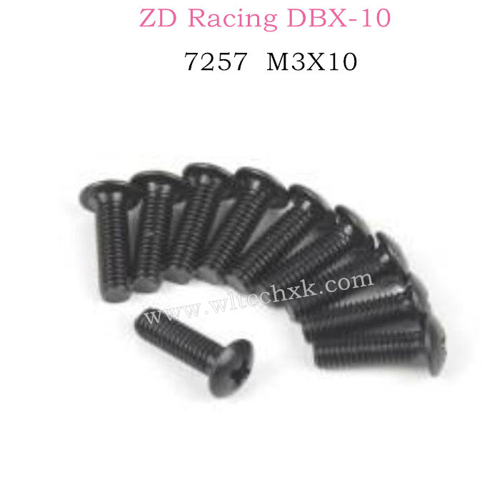 ZD RACING DBX10 Parts M3X10 Pan Head Screw Set 7257